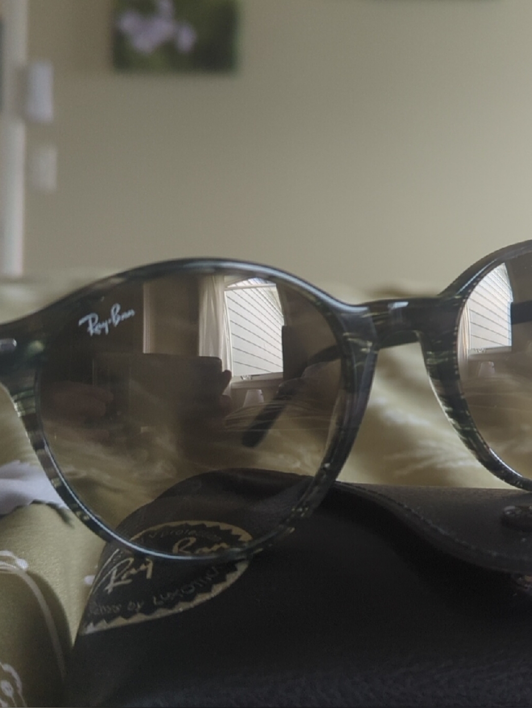Ray-Ban Round Sunglasses In Tortoiseshell Green-Gray